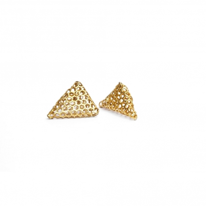 Bee Triangular Origami Earrings